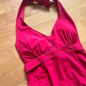 Athleta red halter dress